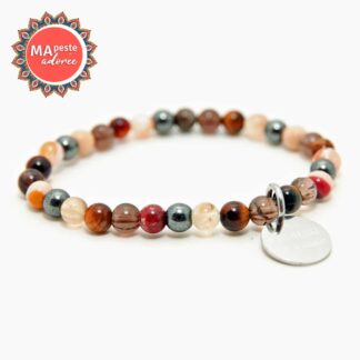Pulsera de litoterapia para mamá cansada en piedras naturales